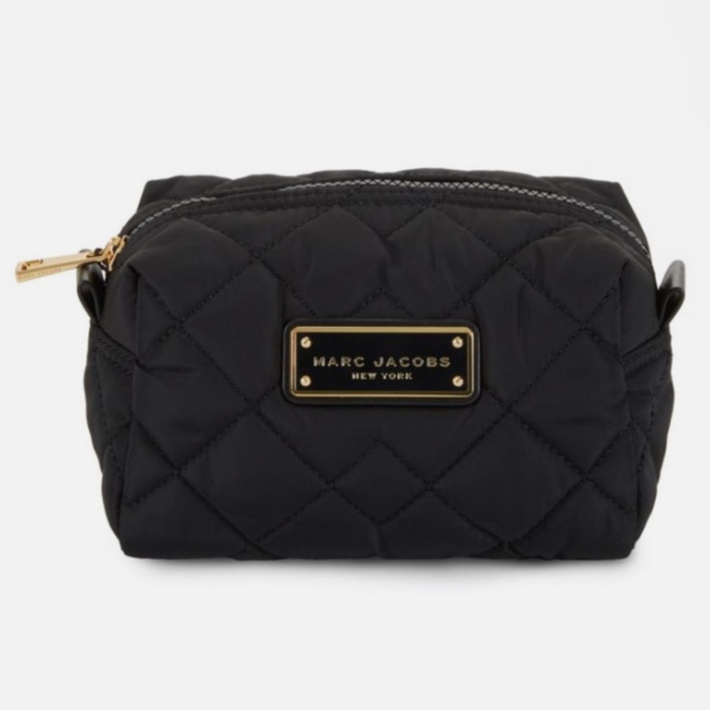 Marc Jacobs Black Quilted Nylon Cosmetic Bag